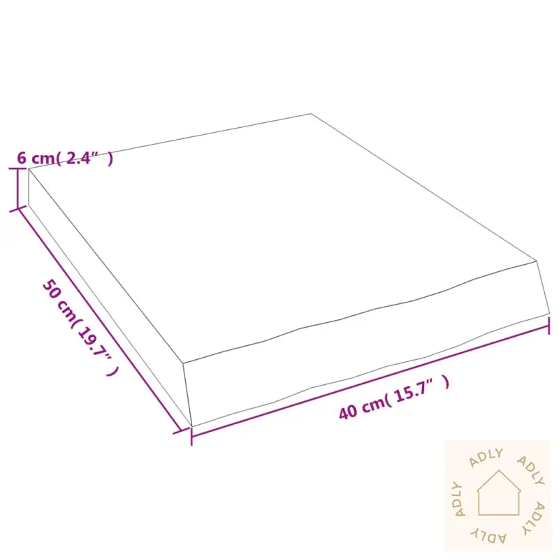 Vegghylle 40X50X(2-6) Cm Ubehandlet Heltre Eik