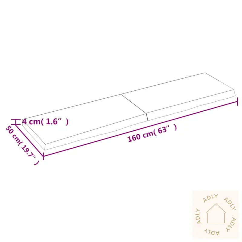 Vegghylle Mørkebrun 160X50X(2-4) Cm Behandlet Heltre Eik