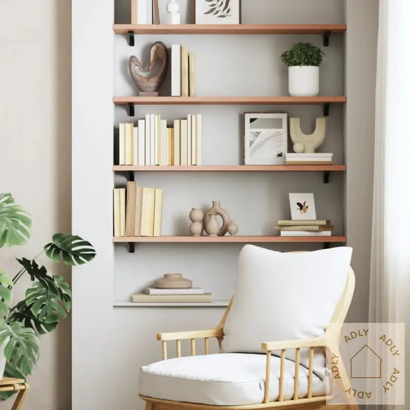 Vegghylle Lysebrun 80X20X2 Cm Behandlet Heltre Eik