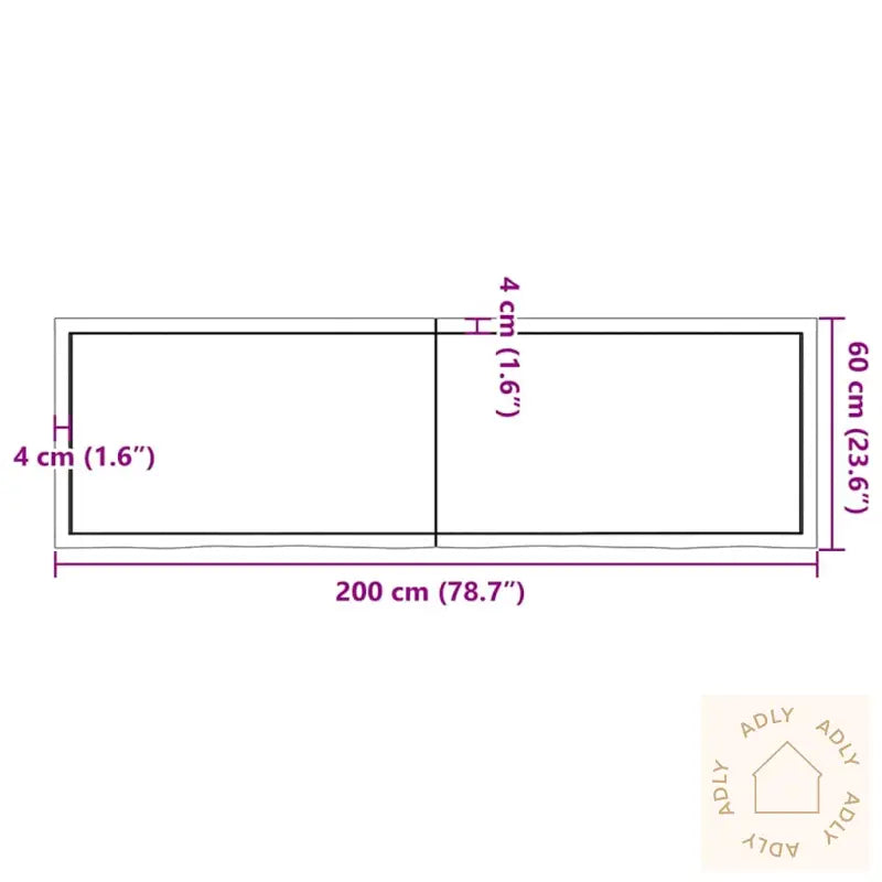 Vegghylle Lysebrun 200X60X(2-4) Cm Behandlet Heltre Eik