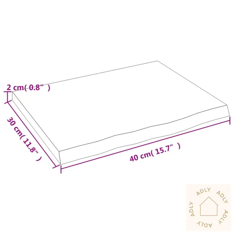 Vegghylle 40X30X2 Cm Ubehandlet Heltre Eik