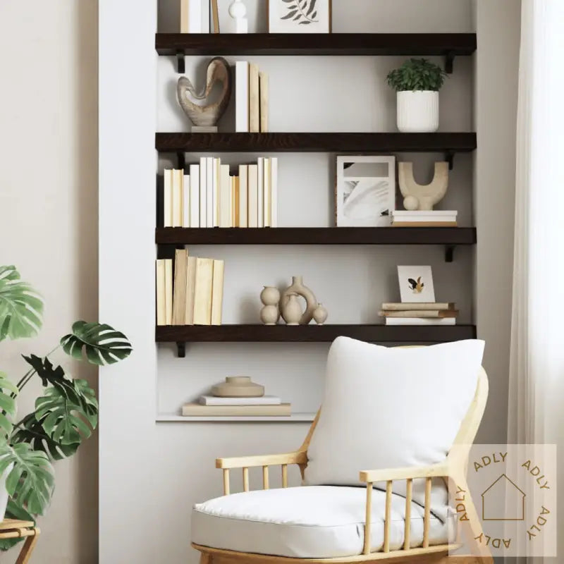 Vegghylle Mørkebrun 80X20X6 Cm Behandlet Heltre Eik