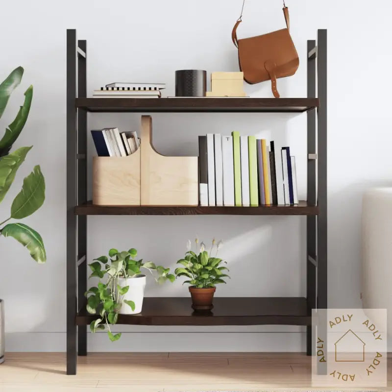 Vegghylle Mørkebrun 100X40X(2-4) Cm Behandlet Heltre Eik