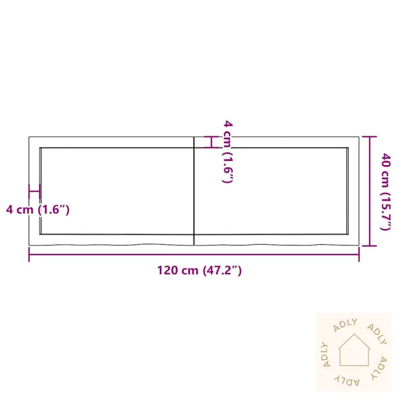 Vegghylle Mørkebrun 120X40X(2-4) Cm Behandlet Heltre Eik