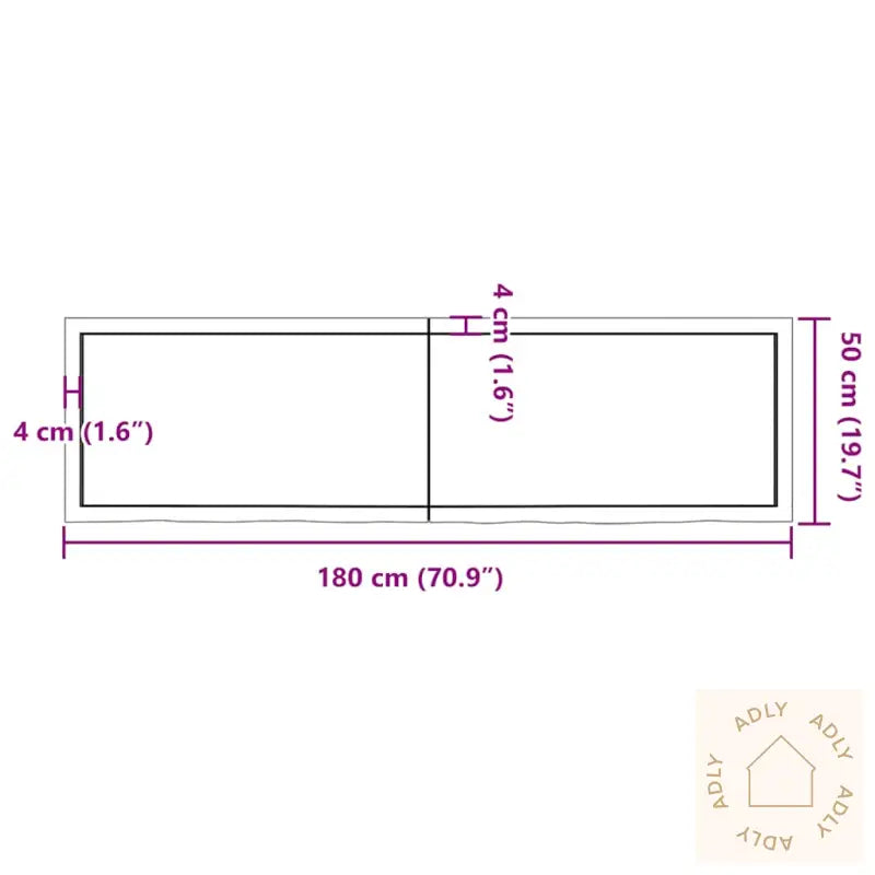 Vegghylle Mørkebrun 180X50X(2-4) Cm Behandlet Heltre Eik