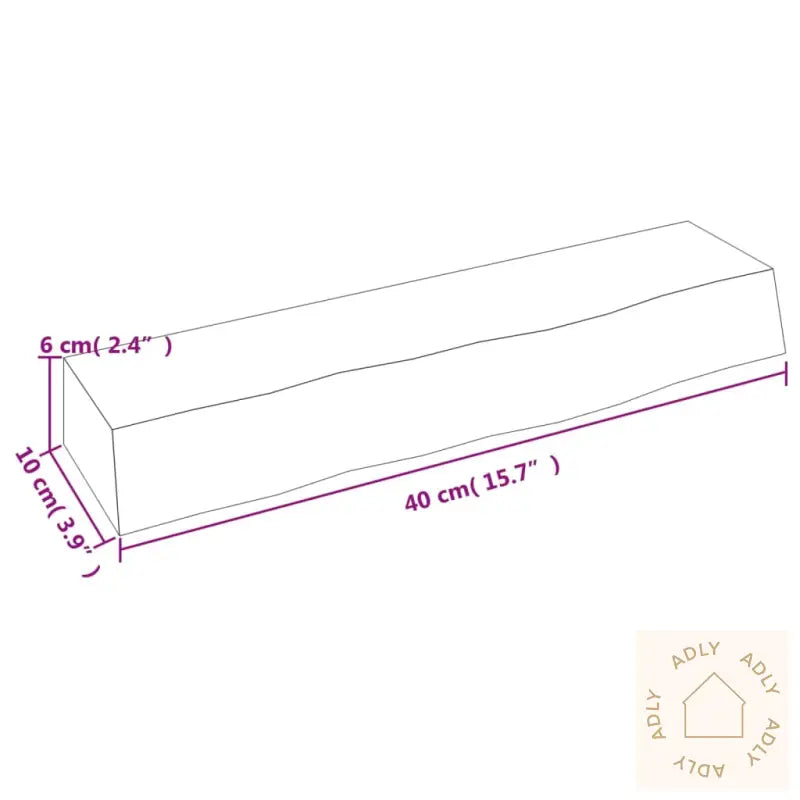 Vegghylle Mørkebrun 40X10X6 Cm Behandlet Heltre Eik