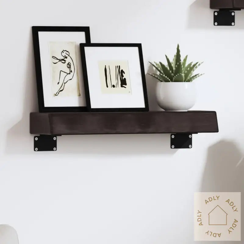 Vegghylle Mørkebrun 40X10X6 Cm Behandlet Heltre Eik