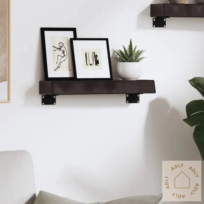 Vegghylle Mørkebrun 40X10X6 Cm Behandlet Heltre Eik