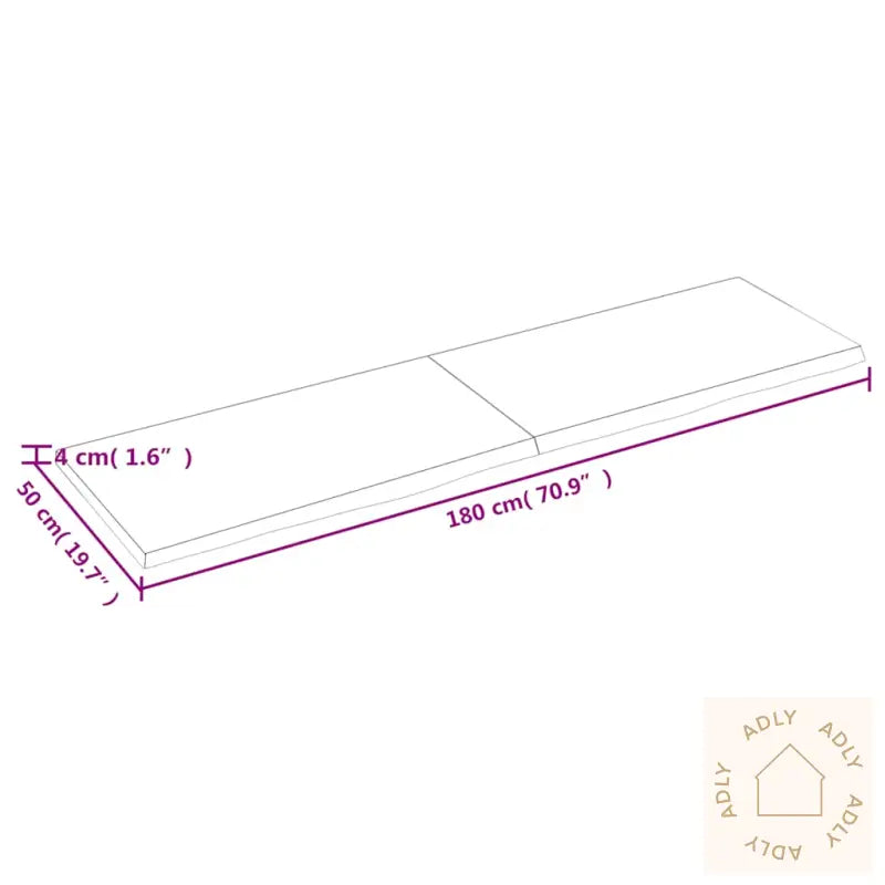 Vegghylle Mørkebrun 180X50X(2-4) Cm Behandlet Heltre Eik