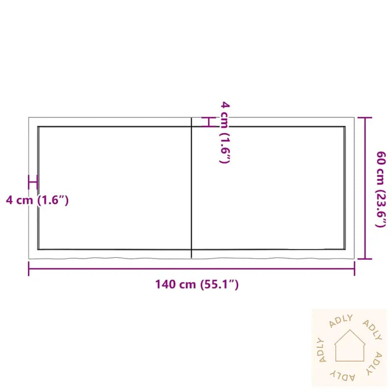 Vegghylle 140X60X(2-6) Cm Ubehandlet Heltre Eik