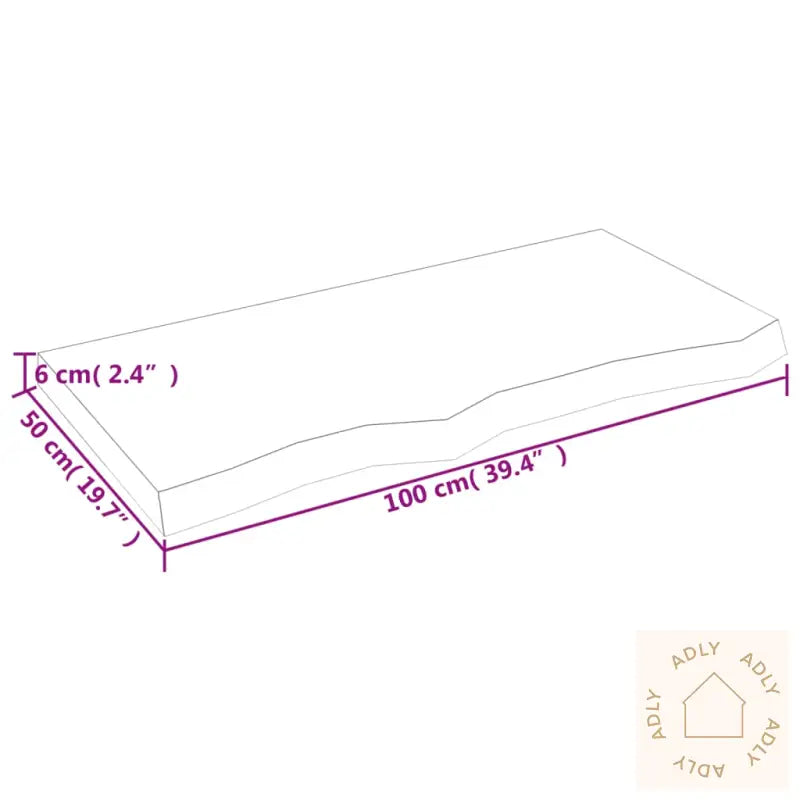 Vegghylle 100X50X(2-6) Cm Ubehandlet Heltre Eik