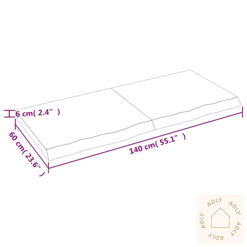 Vegghylle 140X60X(2-6) Cm Ubehandlet Heltre Eik