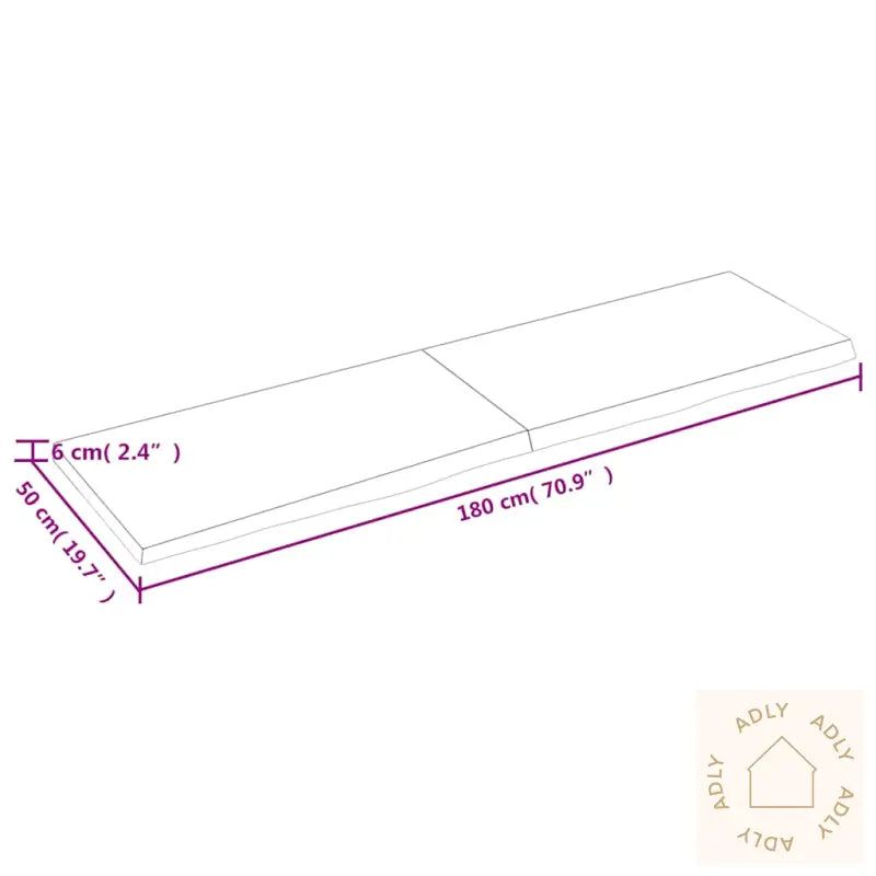 Vegghylle 180X50X(2-6) Cm Ubehandlet Heltre Eik