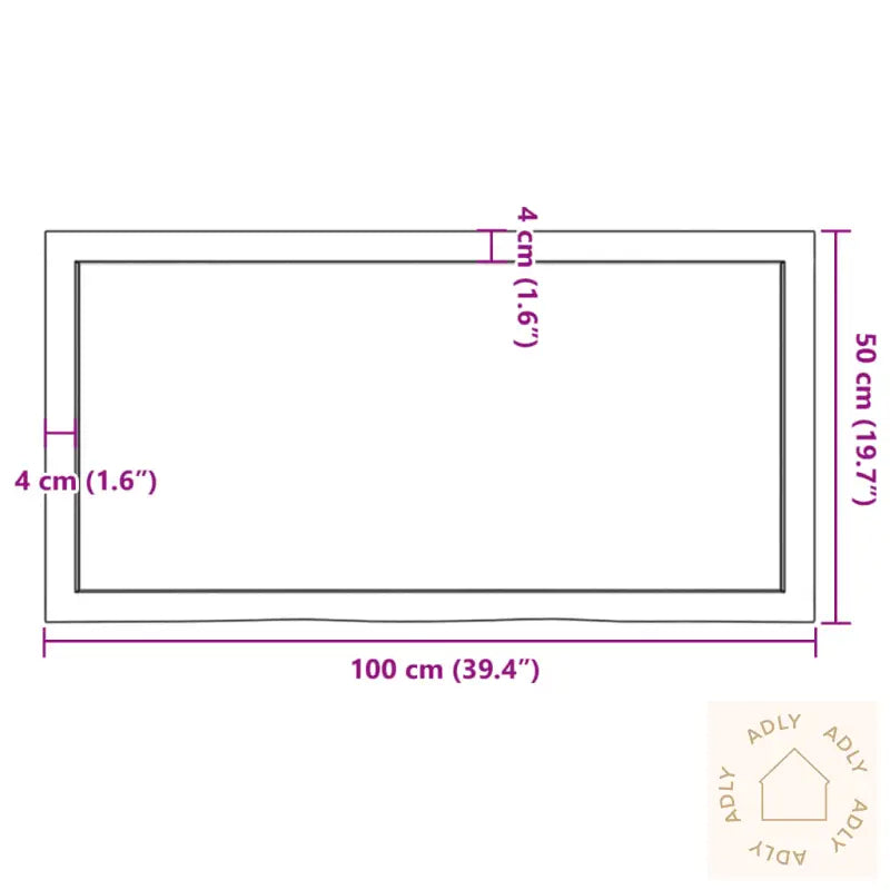 Vegghylle 100X50X(2-6) Cm Ubehandlet Heltre Eik