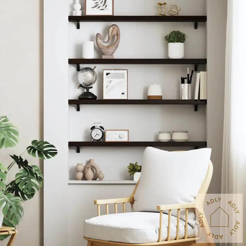 Vegghylle Mørkebrun 80X10X4 Cm Behandlet Heltre Eik