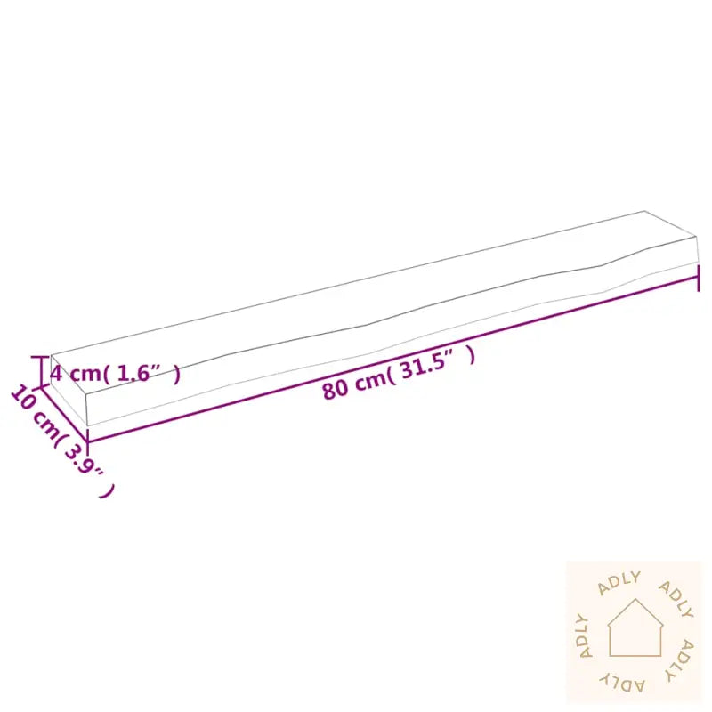 Vegghylle Mørkebrun 80X10X4 Cm Behandlet Heltre Eik