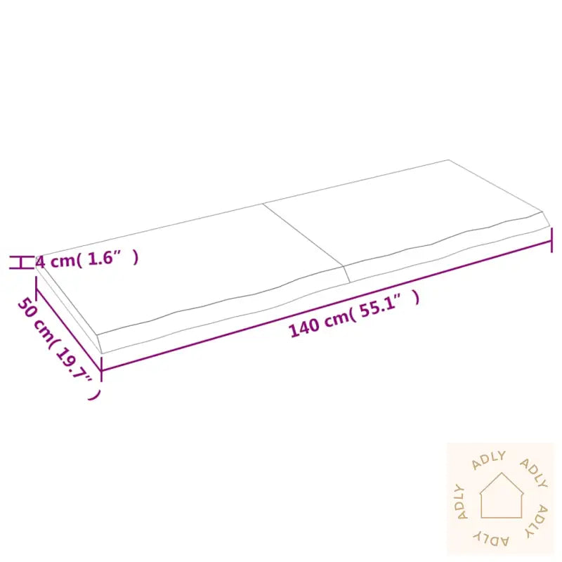 Vegghylle Lysebrun 140X50X(2-4) Cm Behandlet Heltre Eik