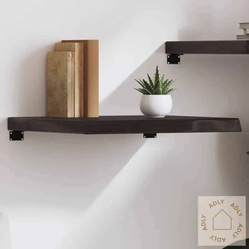 Vegghylle Mørkebrun 60X50X(2-6) Cm Behandlet Heltre Eik