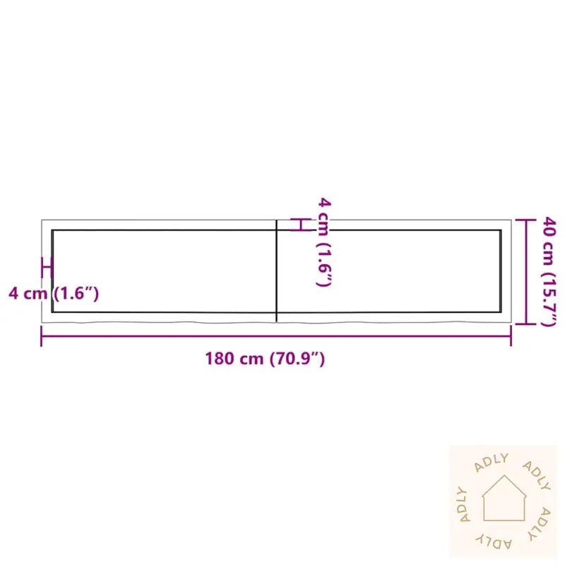 Vegghylle Mørkebrun 180X40X(2-4) Cm Behandlet Heltre Eik
