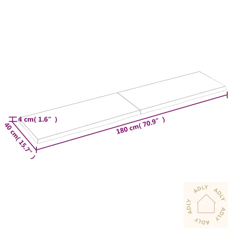 Vegghylle Mørkebrun 180X40X(2-4) Cm Behandlet Heltre Eik
