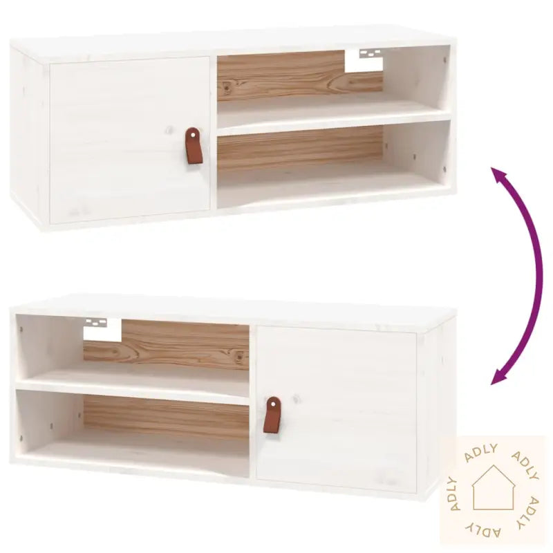 Veggskap Hvit 80X30X30 Cm Heltre Furu