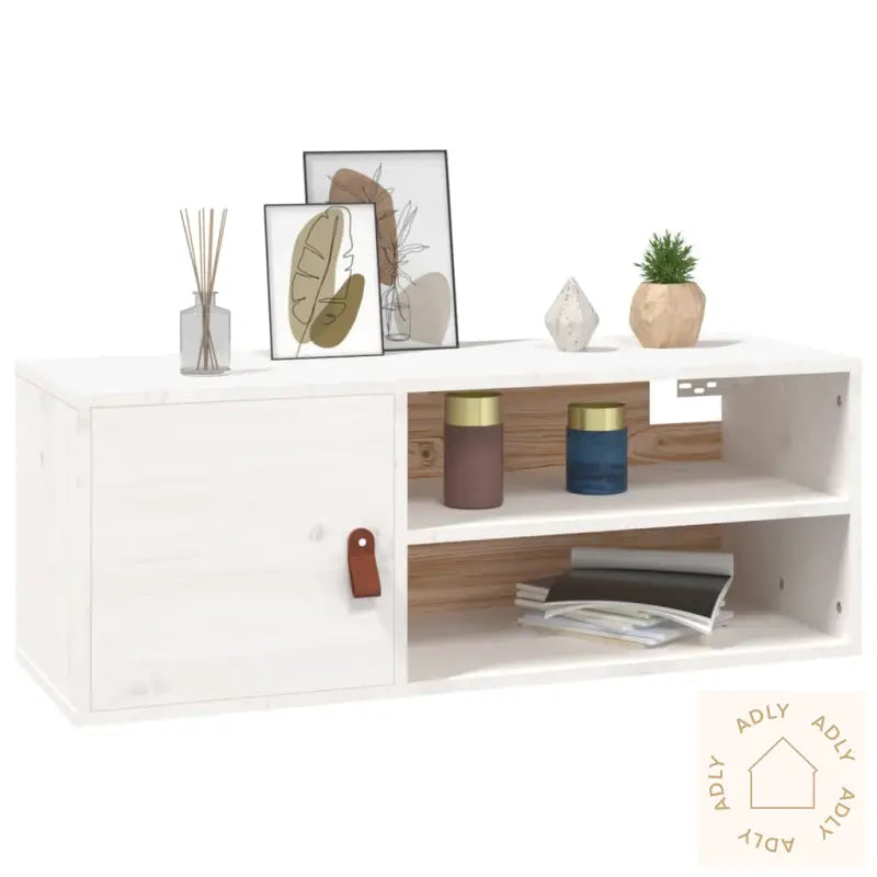 Veggskap Hvit 80X30X30 Cm Heltre Furu