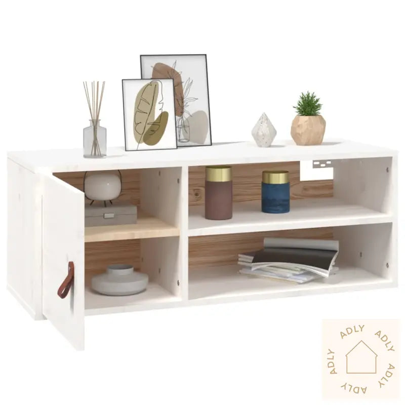 Veggskap Hvit 80X30X30 Cm Heltre Furu