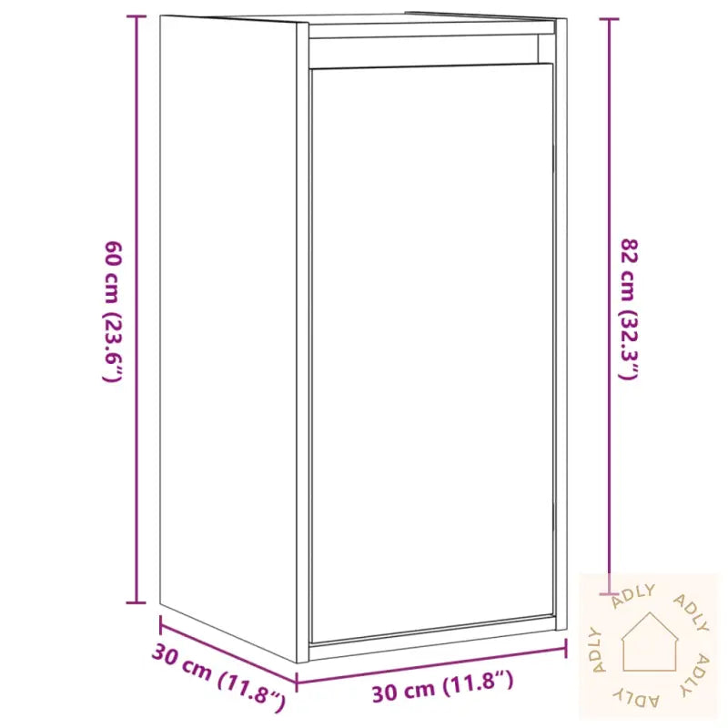 Veggskap 30X30X100 Cm Heltre Furu