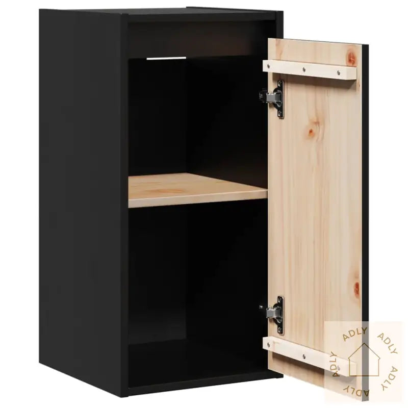 Veggskap 2 Stk Svart 30X30X60 Cm Heltre Furu