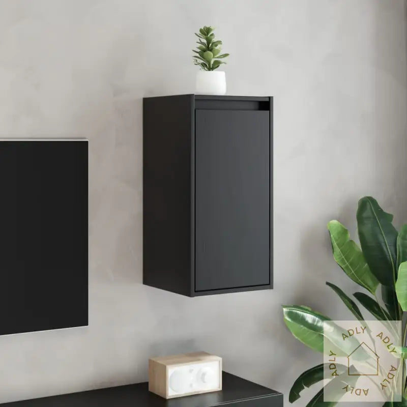 Veggskap 2 Stk Svart 30X30X60 Cm Heltre Furu
