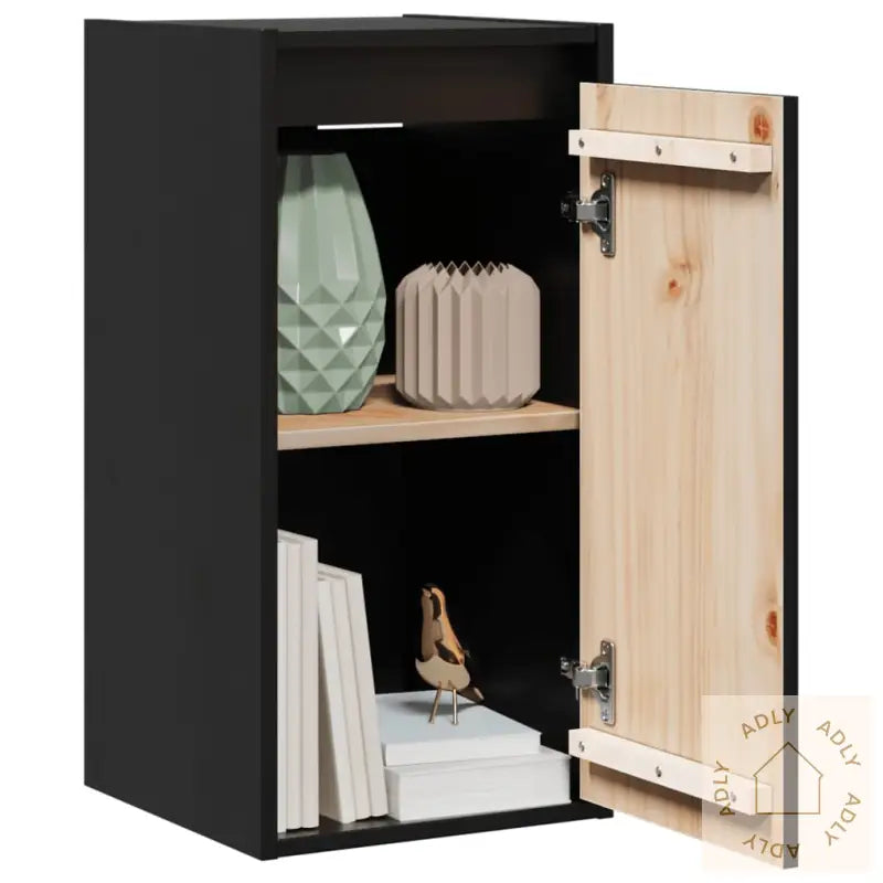 Veggskap 2 Stk Svart 30X30X60 Cm Heltre Furu