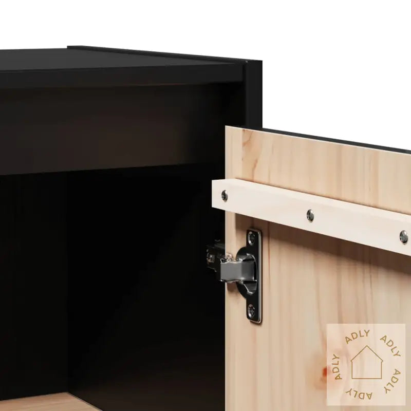 Veggskap 2 Stk Svart 30X30X60 Cm Heltre Furu