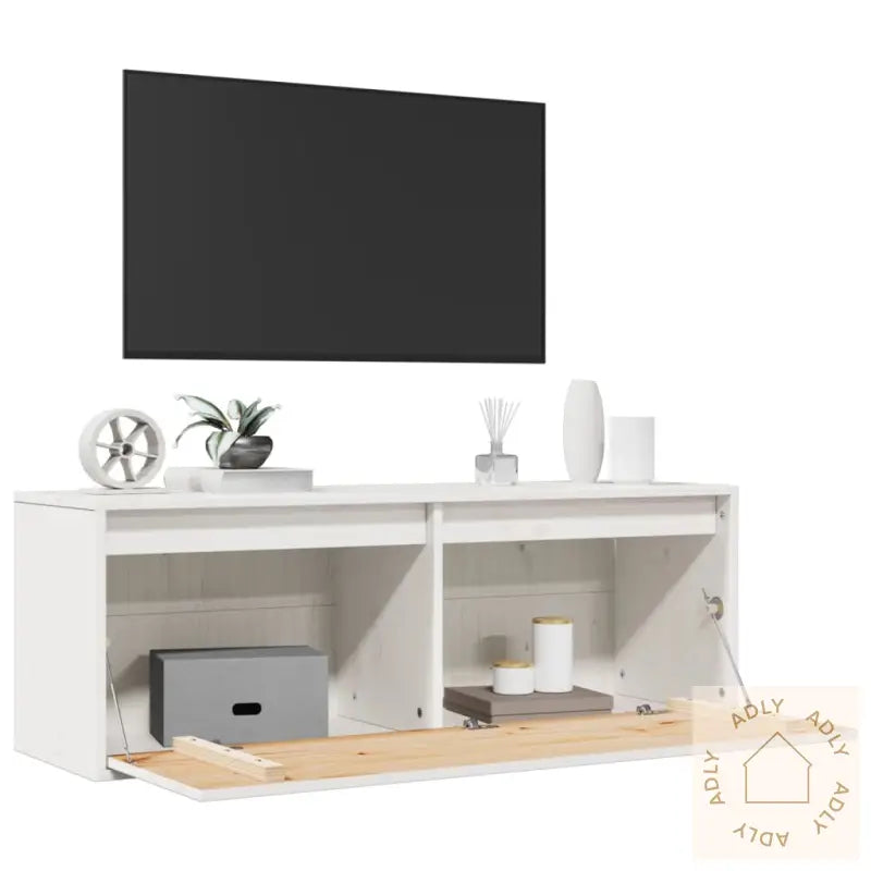 Veggskap Hvit 100X30X35 Cm Heltre Furu