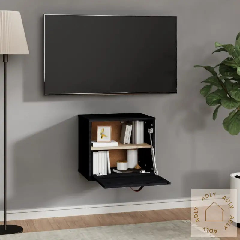 Veggskap Svart 40X30X35 Cm Heltre Furu