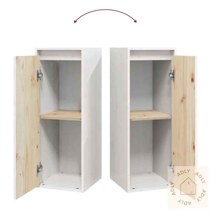 Veggskap Hvit 30X30X80 Cm Heltre Furu