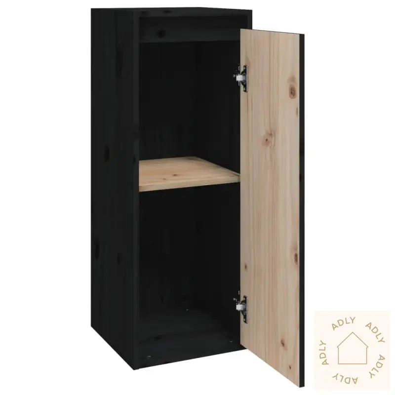 Veggskap 2 Stk Svart 30X30X80 Cm Heltre Furu