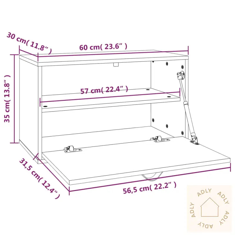 Veggskap 60X30X35 Cm Heltre Furu