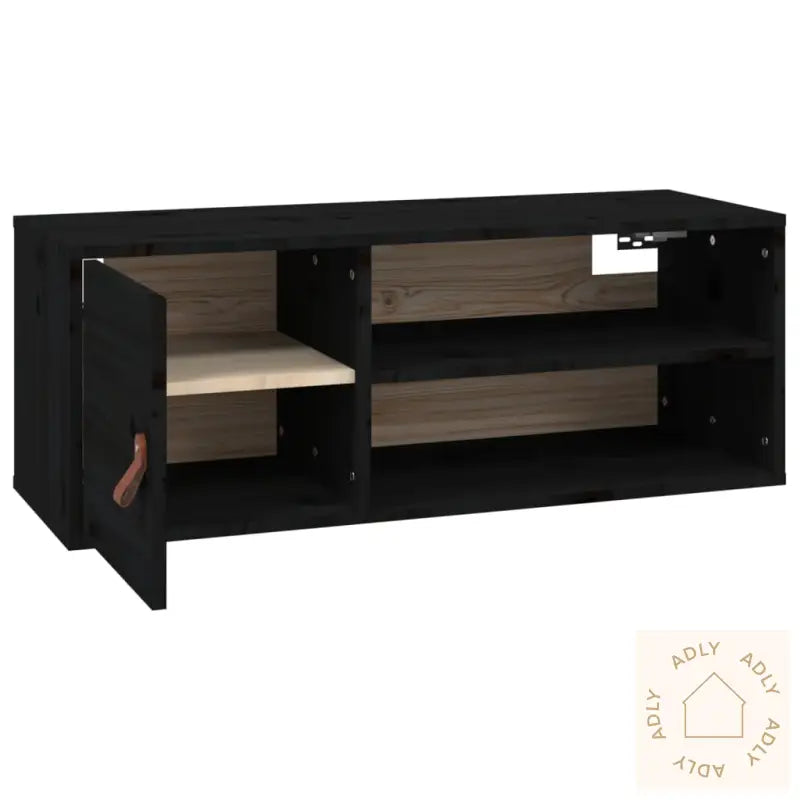 Veggskap Svart 80X30X30 Cm Heltre Furu