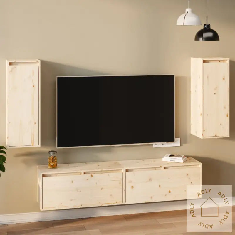 Veggskap 2 Stk 30X30X80 Cm Heltre Furu