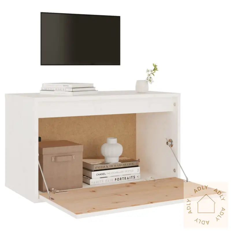 Veggskap Hvit 60X30X35 Cm Heltre Furu