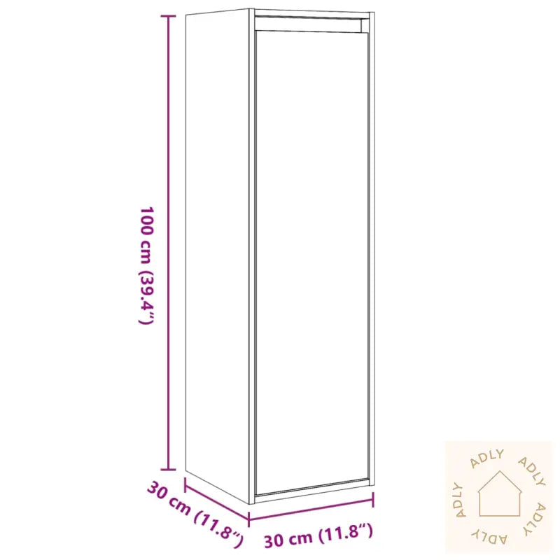 Veggskap Honningbrun 30X30X100 Cm Heltre Furu