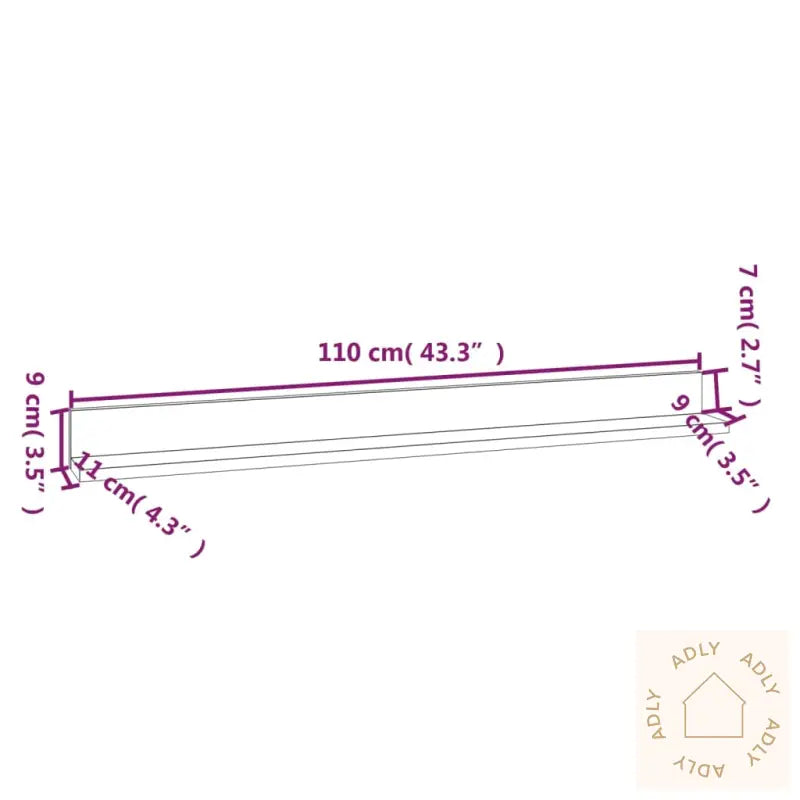 Vegghyller 2 Stk 110X11X9 Cm Heltre Furu