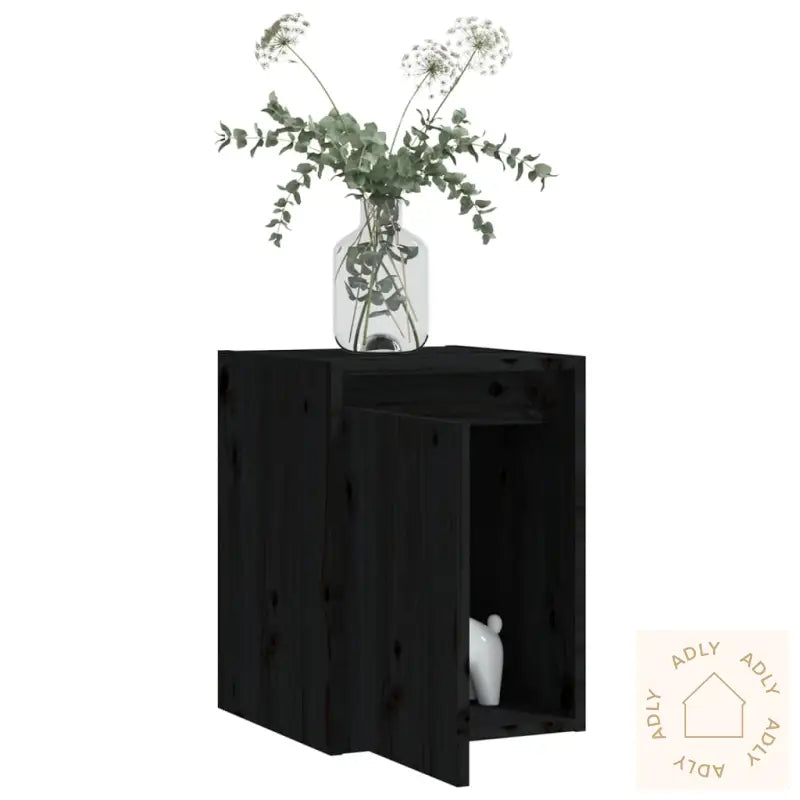 Veggskap Svart 30X30X40 Cm Heltre Furu
