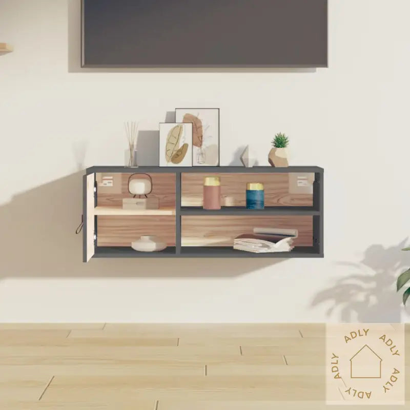 Veggskap Grå 80X30X30 Cm Heltre Furu