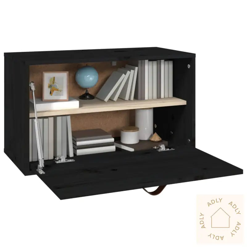 Veggskap Svart 60X30X35 Cm Heltre Furu