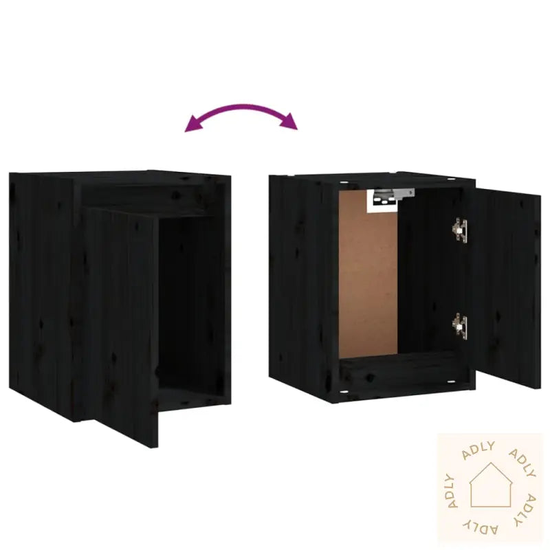 Veggskap Svart 30X30X40 Cm Heltre Furu