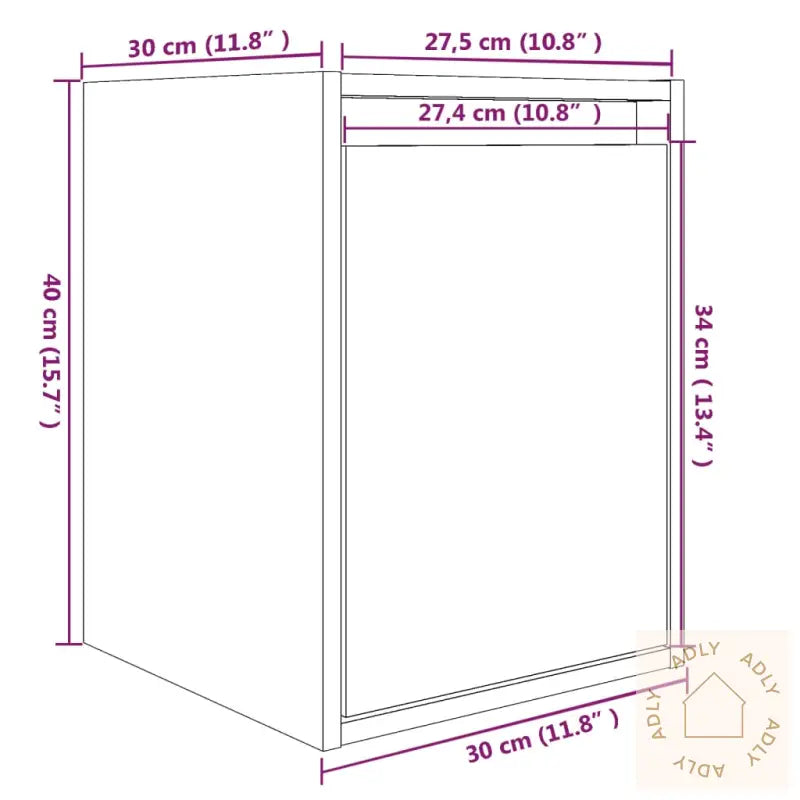 Veggskap Svart 30X30X40 Cm Heltre Furu