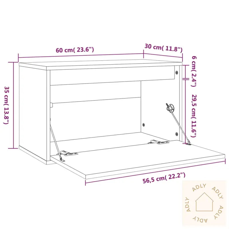 Veggskap 60X30X35 Cm Heltre Furu