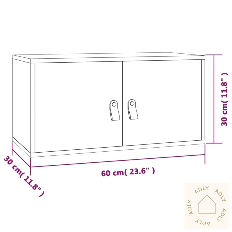 Veggskap Hvit 60X30X30 Cm Heltre Furu