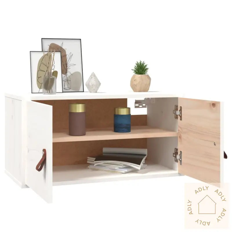 Veggskap Hvit 60X30X30 Cm Heltre Furu